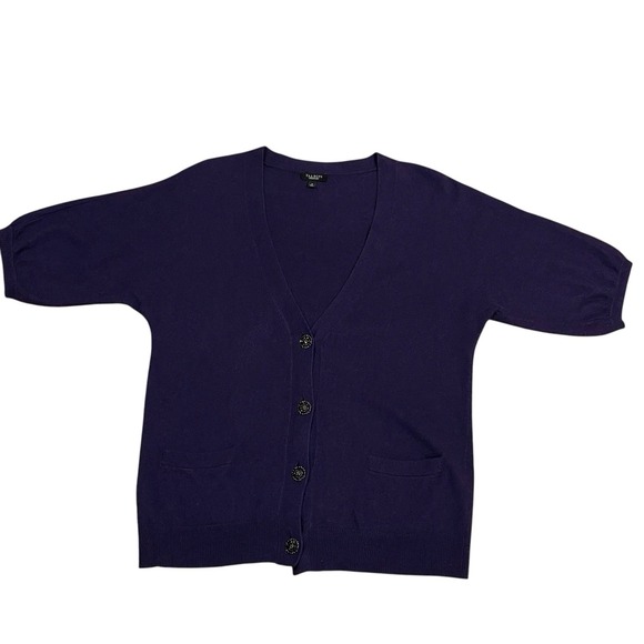Talbots Purple Cashmere Blend Cardigan Sweater With Jeweled Buttons Purple Sz S - Picture 4 of 10